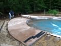 Halfway poured pool surrounding