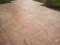 Random slate concrete in beige patio